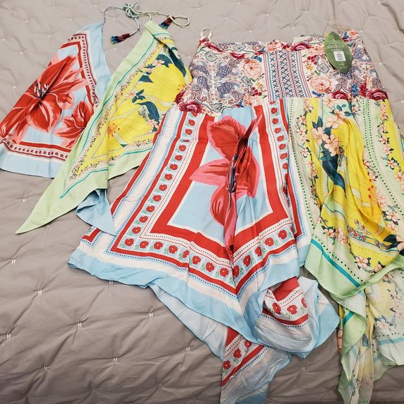 Farm Rio Tropical Scarf 2 piece set - Picture 3 of 3